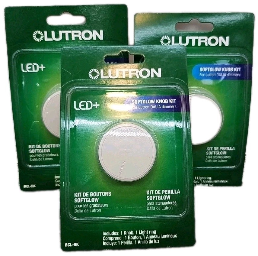 Lutron DALIA Light Almond Round SoftGlow Replacement Dimmer Knob Kit (3 Pk) [17]