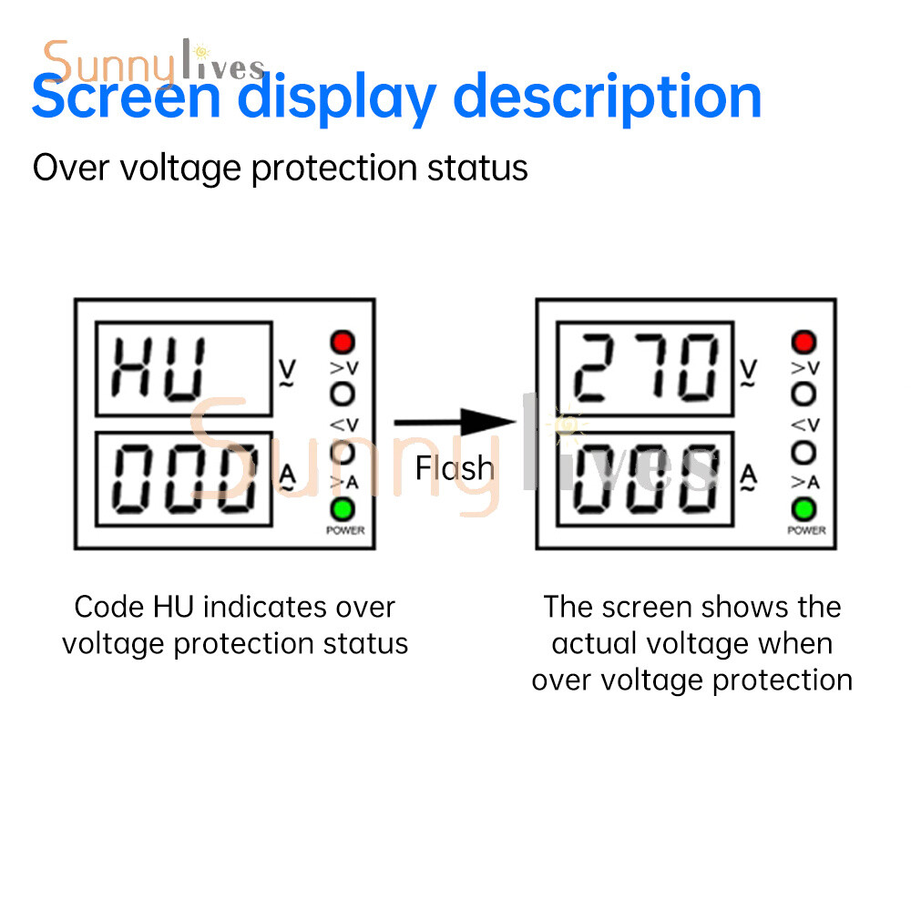 AC 220V LED Voltage Current Protection Socket Over/Undervoltage Adjustable 16A
