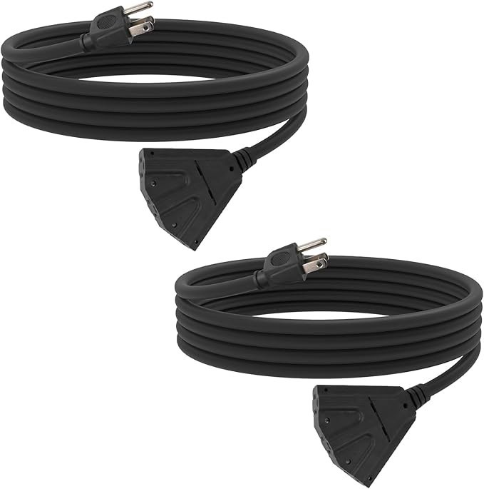 6/10/15/25/50FT 12/3 SJTW Orange Extension Cord with 3 Electrical Power Outlet
