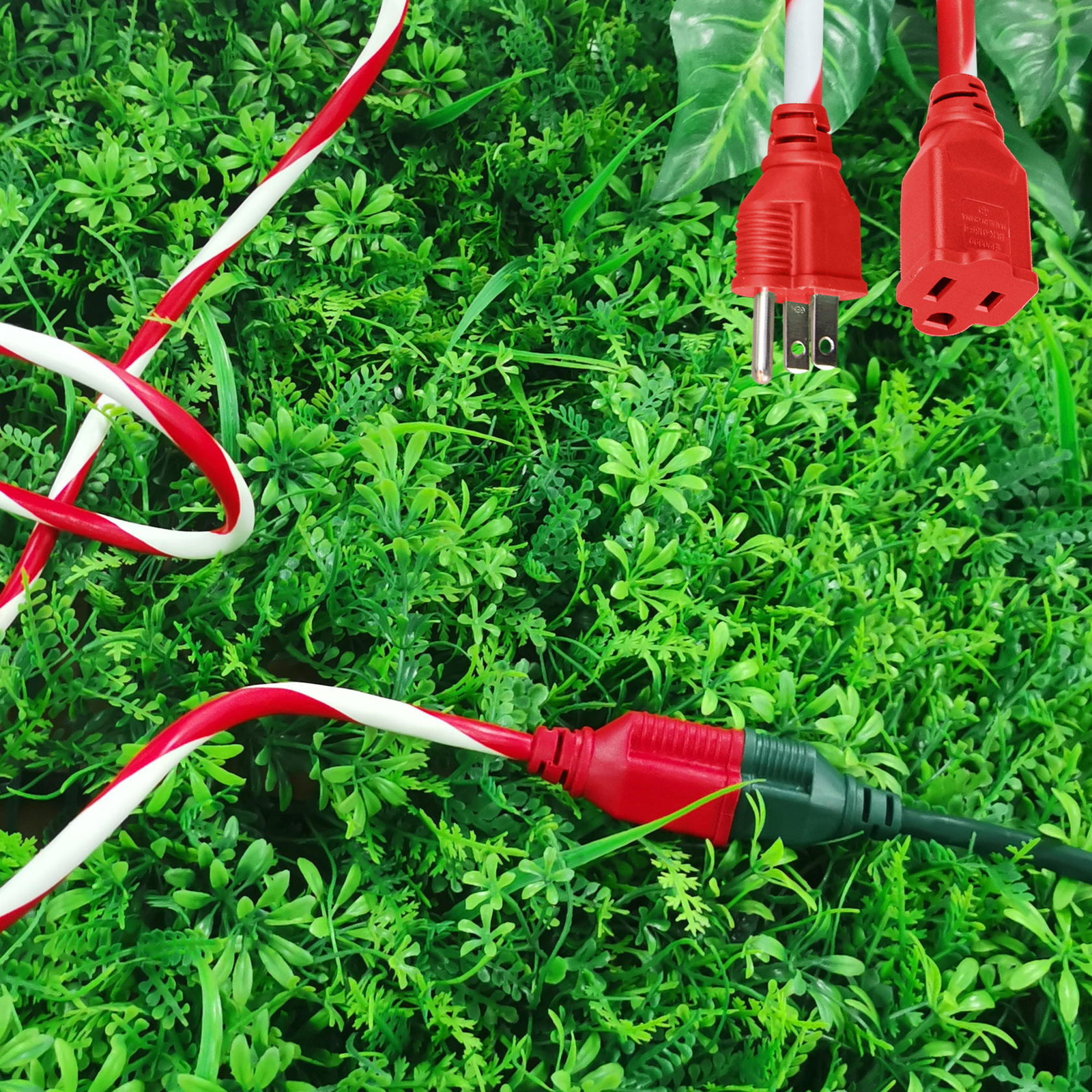 Hyper Tough 1-Outlet 25FT Candy Cane Extension Cord, Red/White
