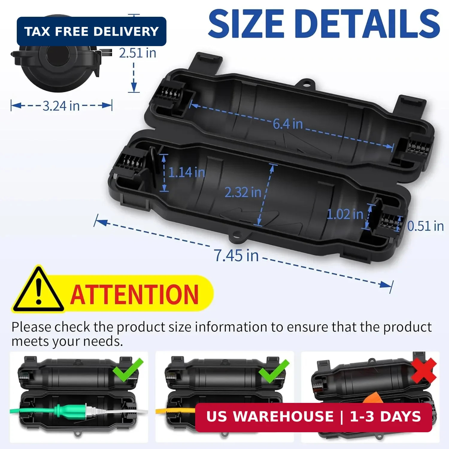 2 Pack Outdoor Extension Cord Safety Cover with Waterproof Seal IP54 Water-Resis