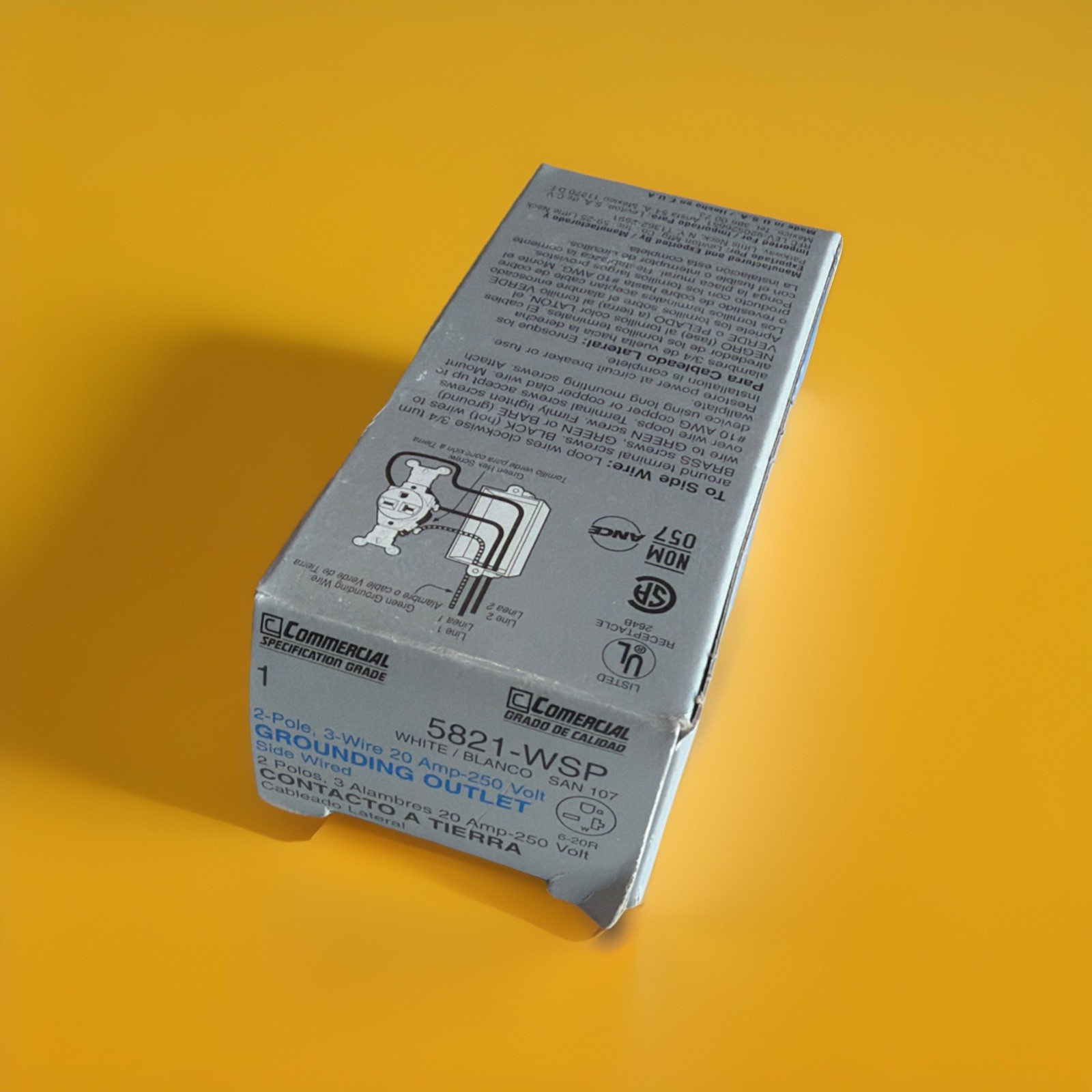 🔥 1 Unit ~ Leviton 5821-WSP Pro Grade Grounding Single Outlet Receptacle🔥