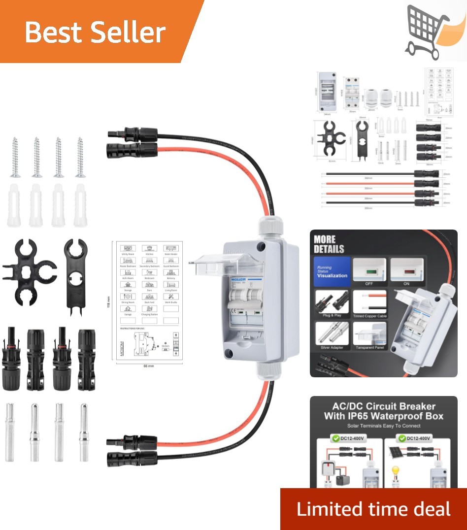 Solar Panel Disconnect Switch 1000V 60A Breaker Box for PV Home Outdoor