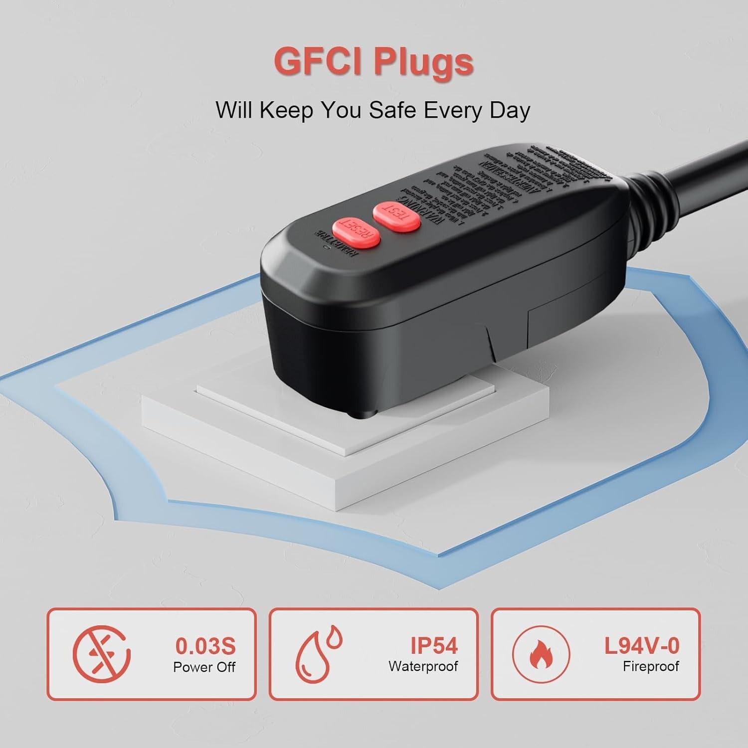 GFCI Outlet Replacement Plug Auto Reset 15amp 3 Prongs for Safety and Protection