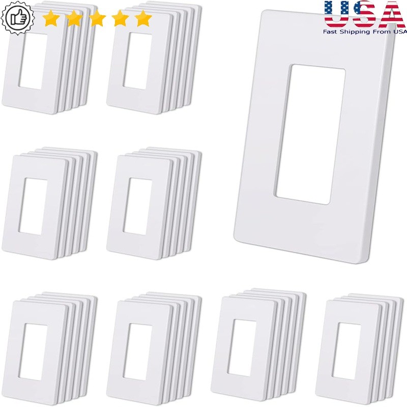 Screwless Wall Plates Matte Finish Durable Polycarbonate Easy Install Home Decor