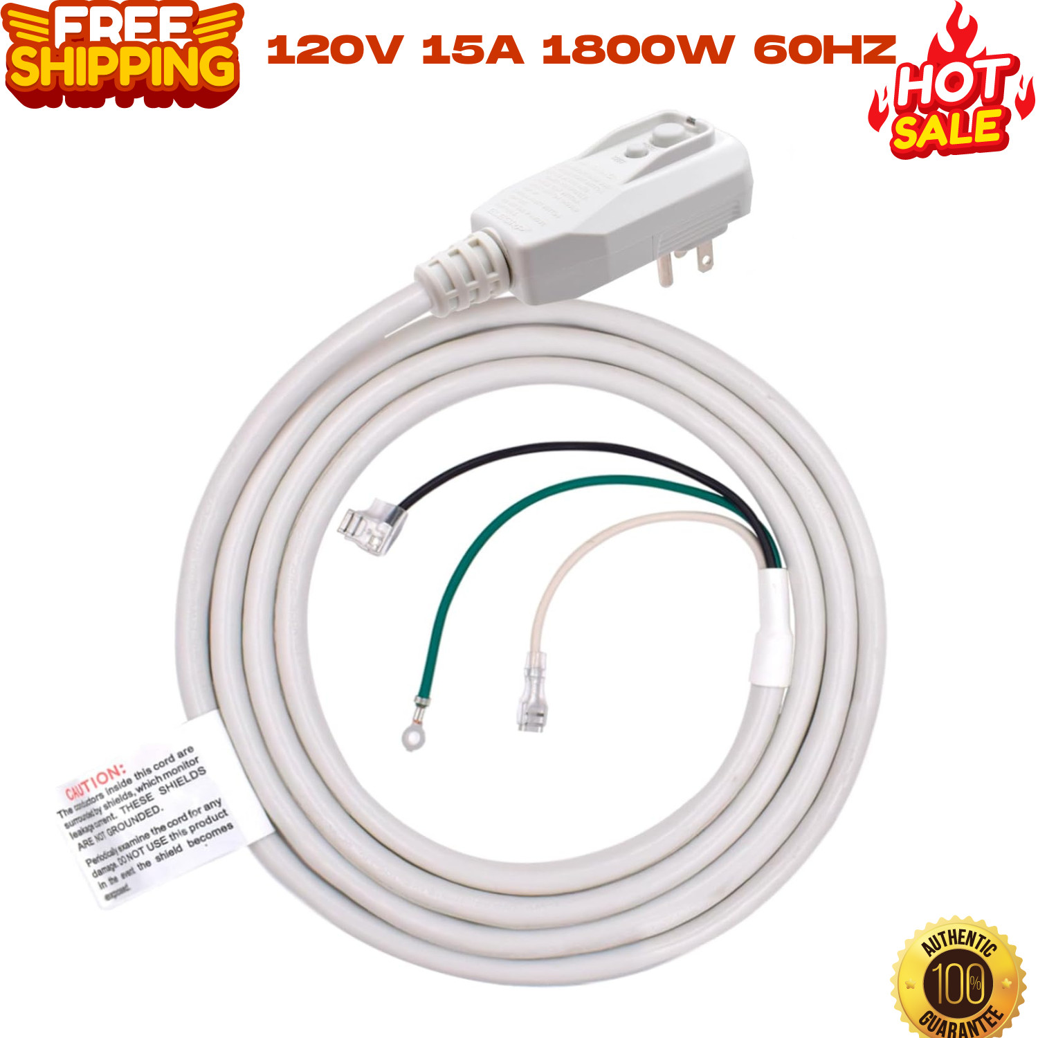 ELEGRP 0651515LY L15515 14AWG LCDI Power Cord Plug for A/C Air Conditioner