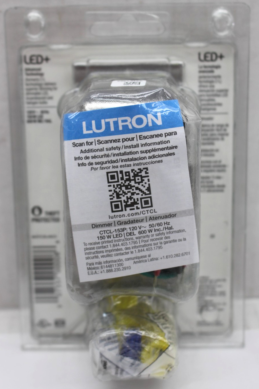 Lutron Skylark Contour Slide Dimmer LED+ Incandes Halogen CTCL-153PDH-WH .5