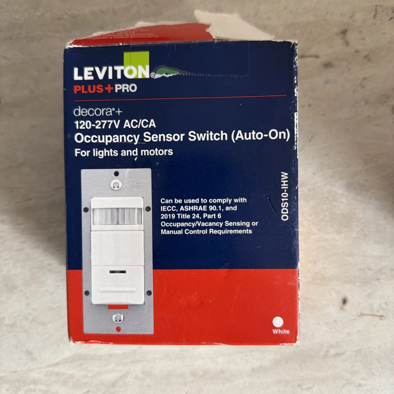Leviton Decora Occupancy Sensor Single Pole 1200V R52-ODS10-IHW-