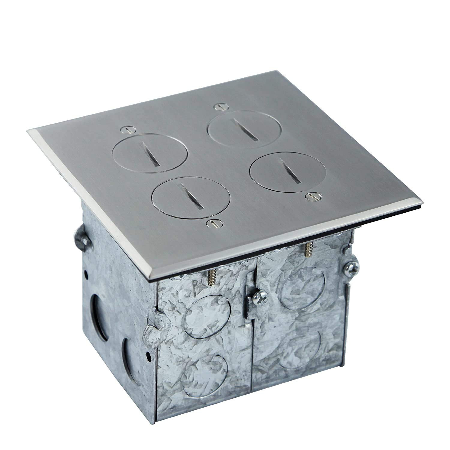 Floor Box Coin Open Kit by 975510-SS Electrical Outlet Receptacle, 2-Gang 20A T