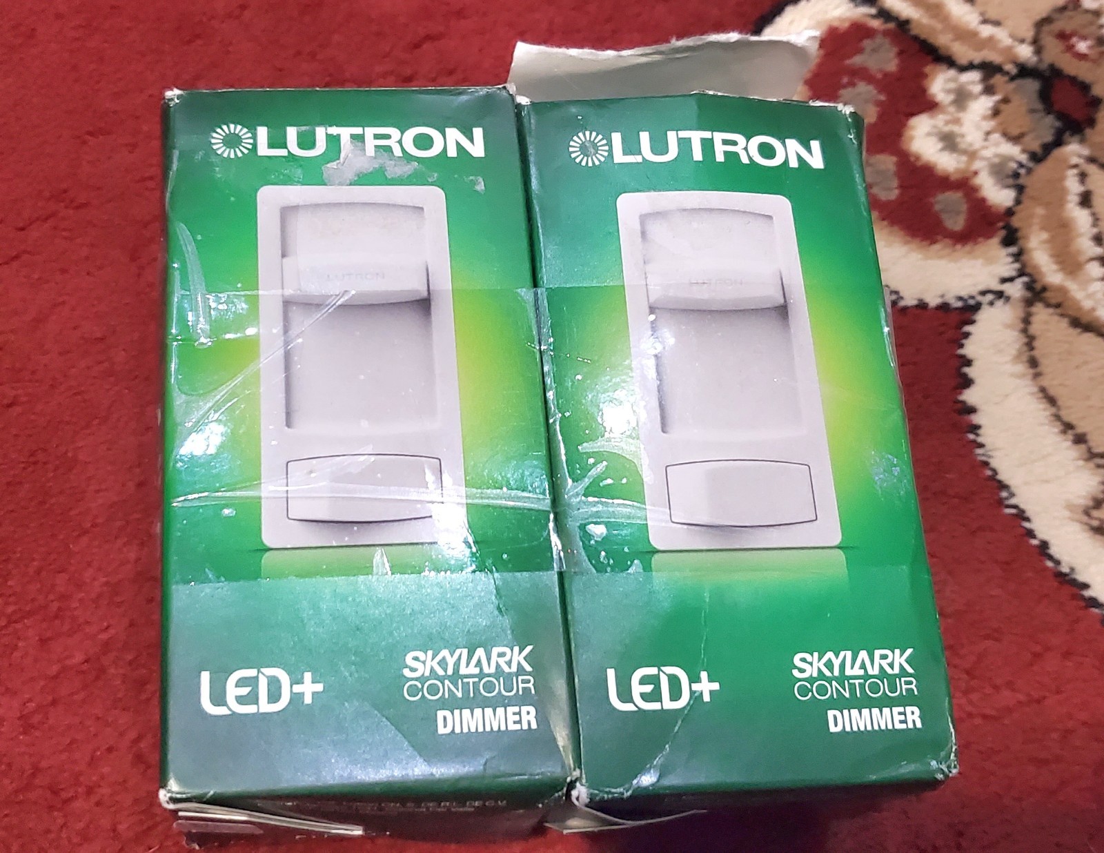 2 LUTRON Dimmer Light Switch Dimmable Single Pole 3 way LED CFL Contour White J