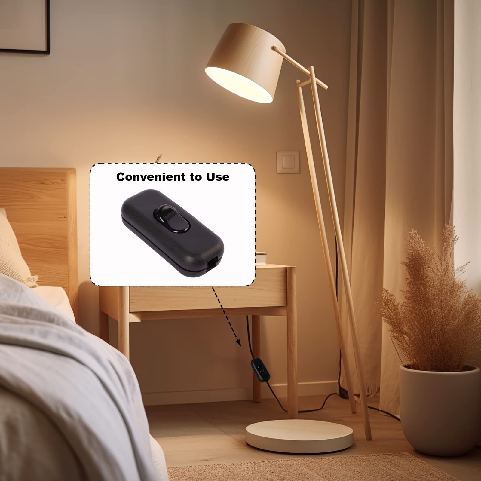 Inline Cord Switch On/Off Lamp Control Appliance Switch AC120V 10A, 250V 6A S…