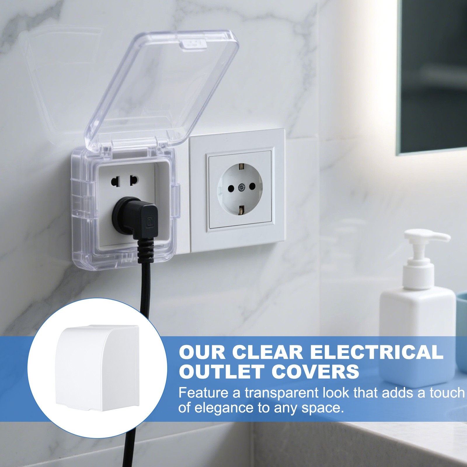 4.41 x 3.94 x 2.8 Inch Outlet Cover Box White