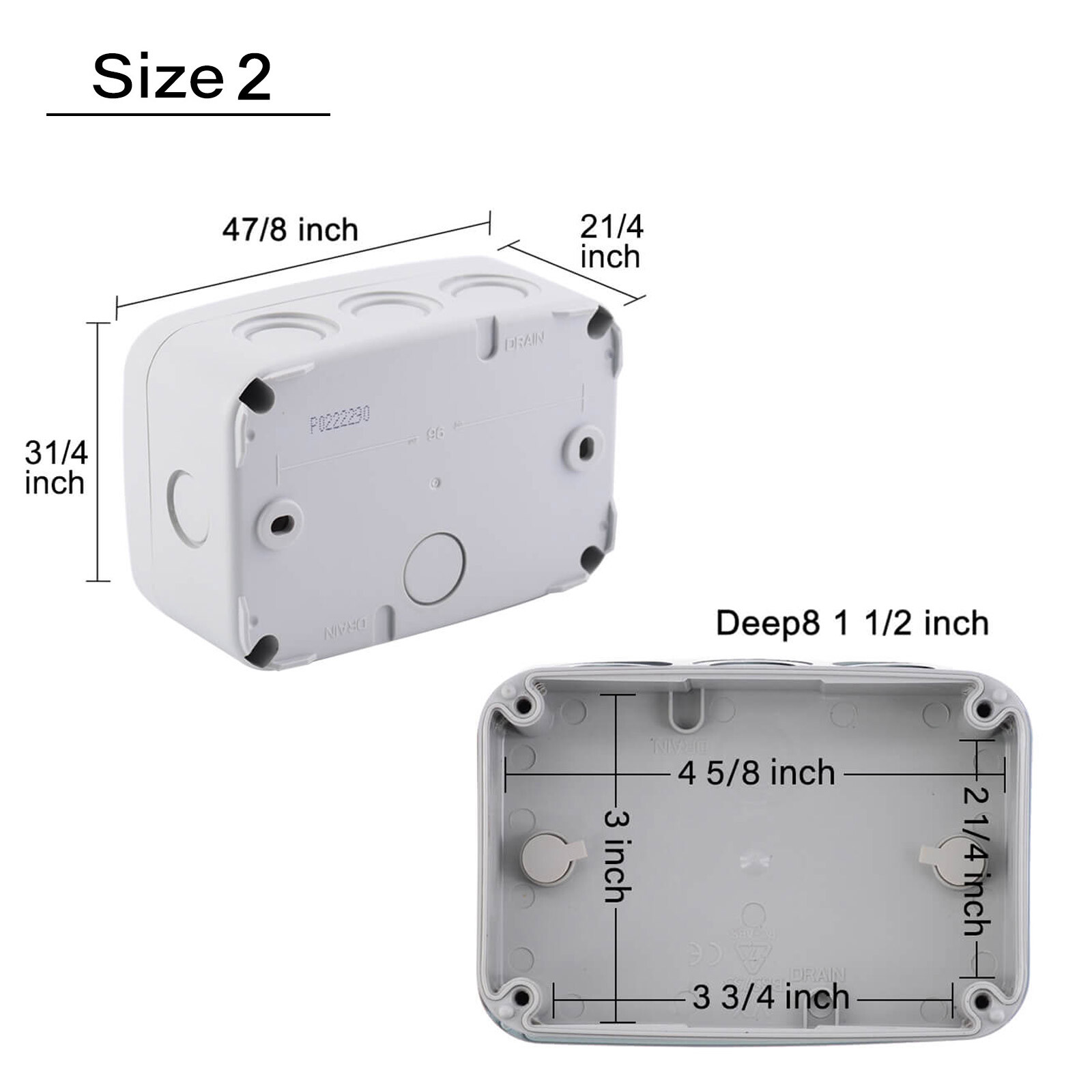 Universal Junction Box ABS Plastic Waterproof Electrical Project Enclosure White