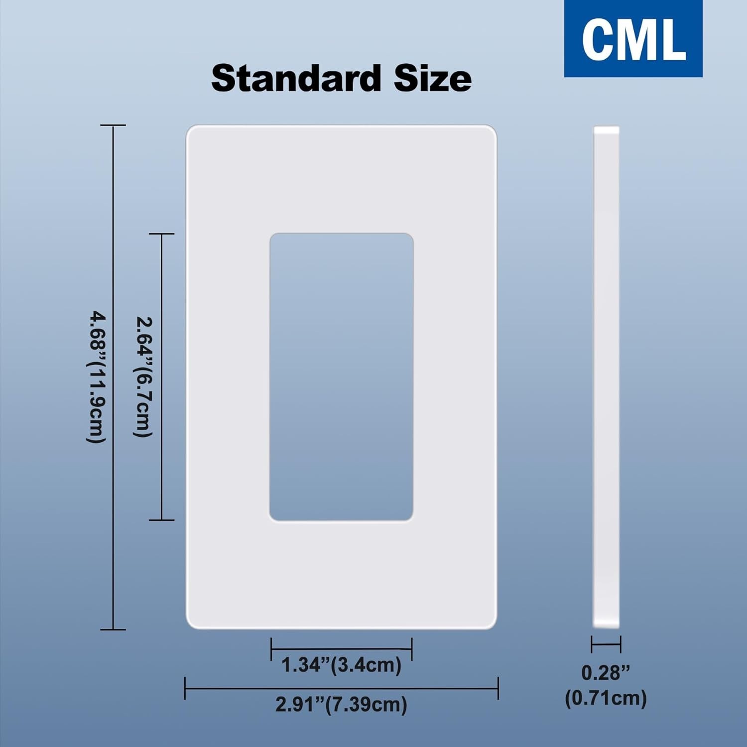 CML Matte White 1-Gang Screwless Decorative Wall Plates, 40 Pack Decorator Li…