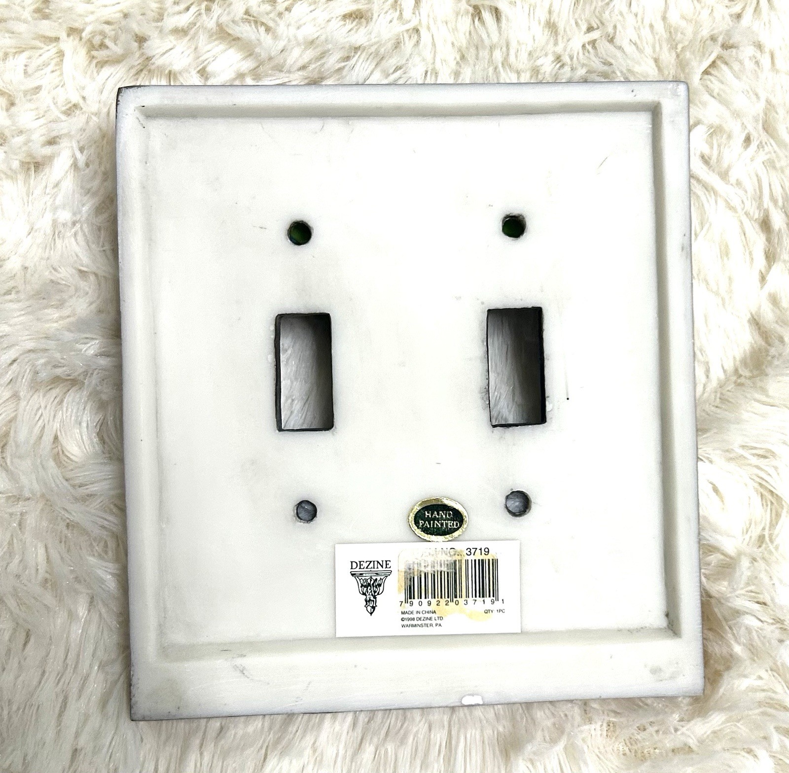 Dezine 3 Dimensional Rose Double Light Switch Plate Cover Hand Painted #3719