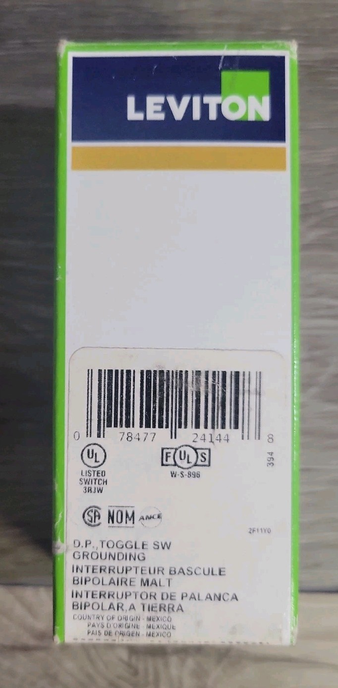 Leviton Toggle Double-Pole AC Quiet Switch Ivory 20 Amp 120/277 Volt 1222-2I