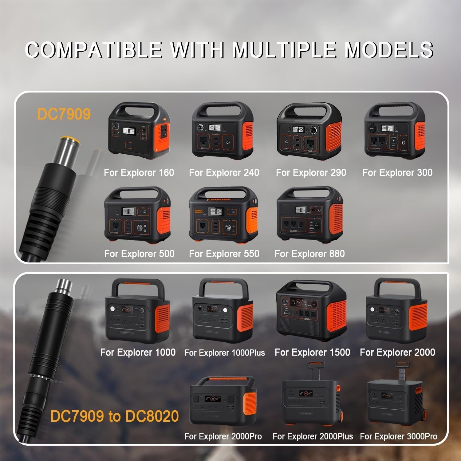6FT Solar Connector to DC 8Mm Adapter Cable for Jackery Explorer 3000 2000 1500