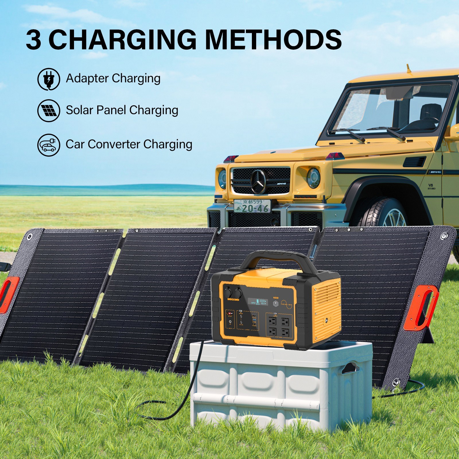 Portable Power Station Solar Generator for Camping RV Emergency 1000W/1024Wh