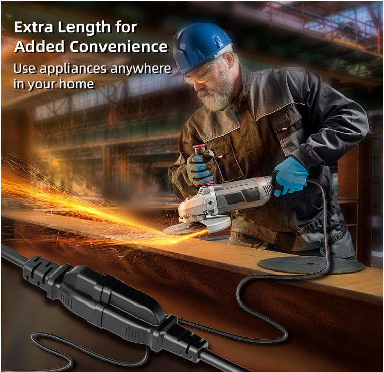 Alargador de Corriente 150 FT 16 AWG SJTW para Uso General Exterior