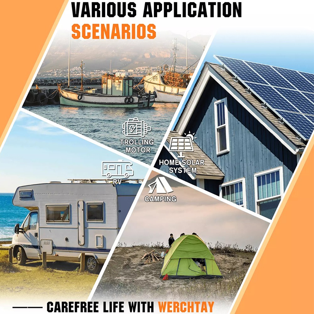 2Pack 12V 200Ah LiFePO4 Lithium Battery 2560Wh Deep Cycle BMS For Solar Panel RV