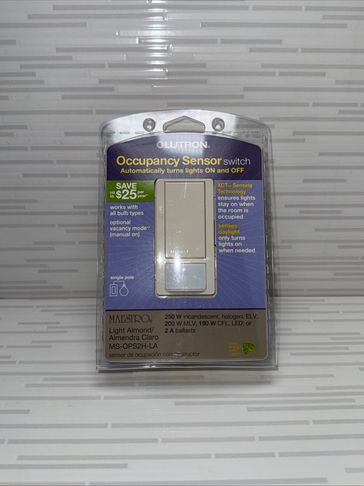 Lutron MS-OPS2H-LA Maestro Occupancy Sensor Switch Light Almond
