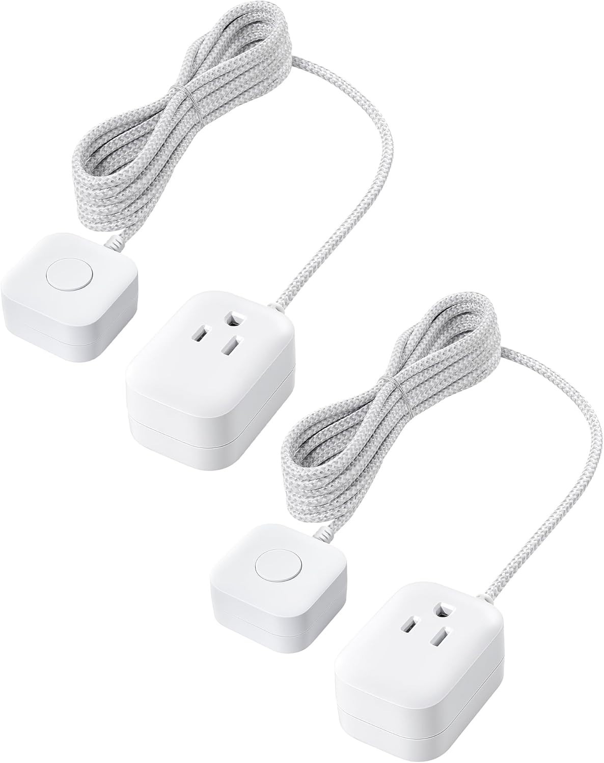 Tangle-Resistant 6FT Extension Cord with Silent Switch – 2 Pack for Easy Control
