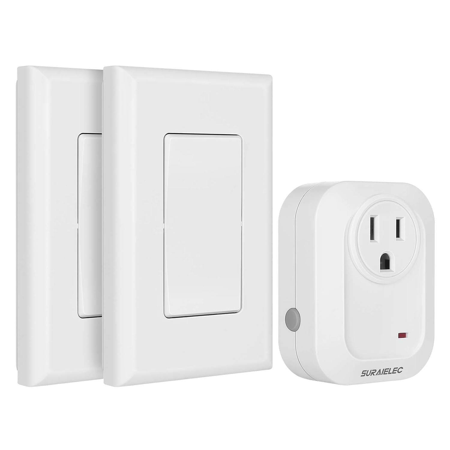 Wireless Wall Switch Remote Control Outlet, No Wiring, 100Ft RF