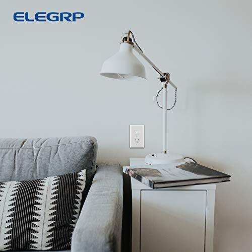 ELEGRP Duplex Receptacle Wall Plate, 1-Gang Standard Size 10 Pack Glossy White