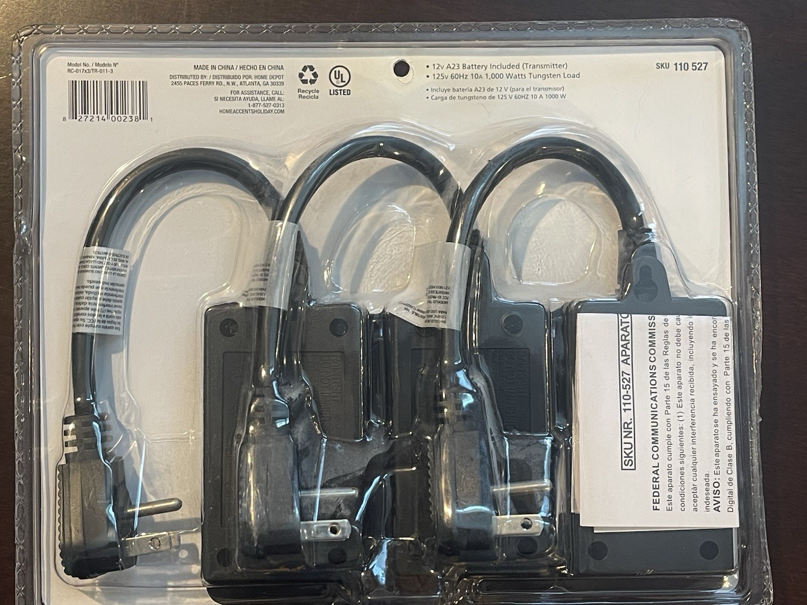Wireless Remote Control Switch Indoor/Outdoor 3 Pack Home Accents NEW