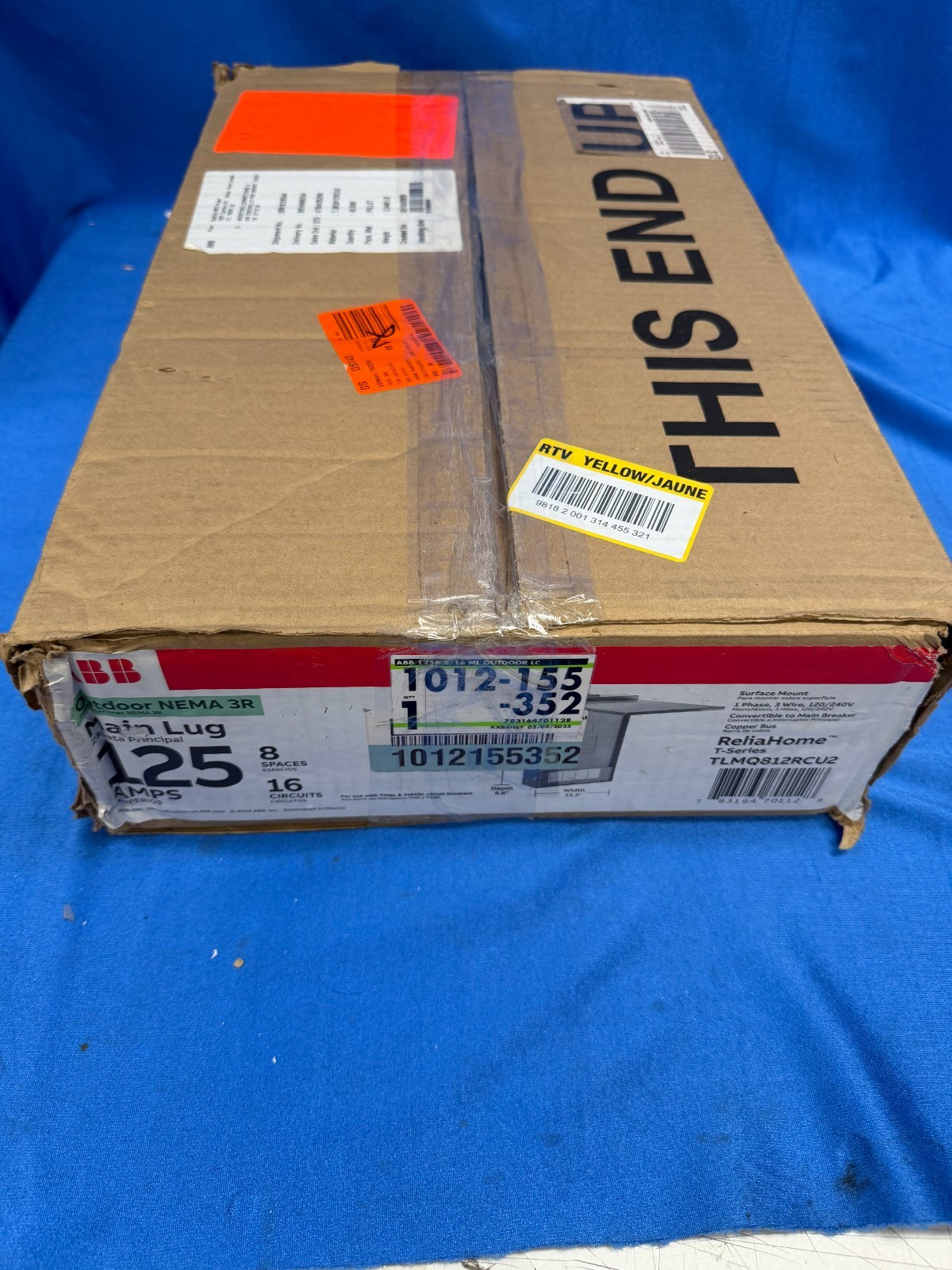 ABB TLMQ812RCU2 125A 8-Space 16-Circuit Outdoor Load Center New