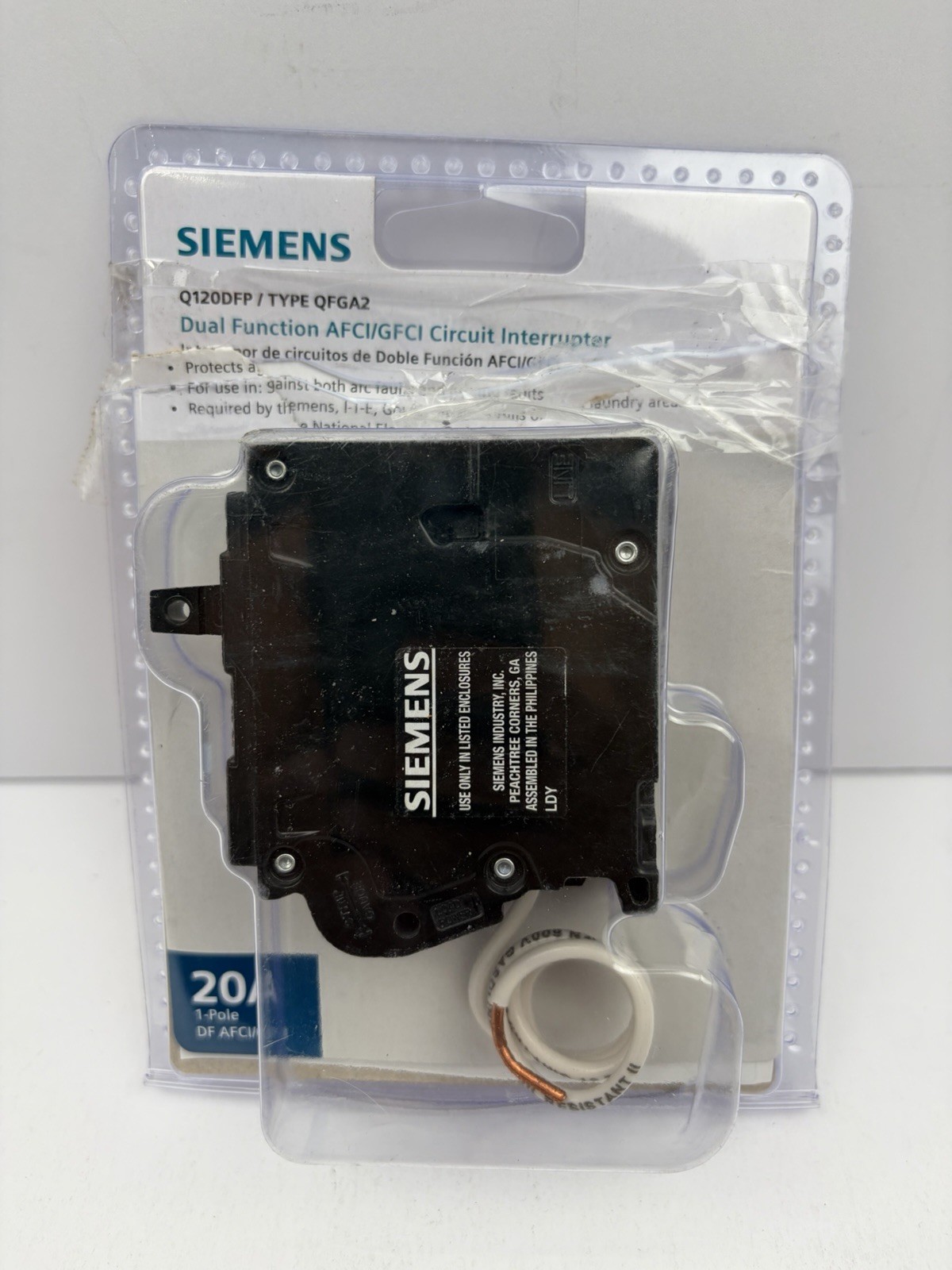 Siemens Q120DFP 20A Dual Function AFCI/GFCI Circuit Interrupter QFGA2 (Open Box)