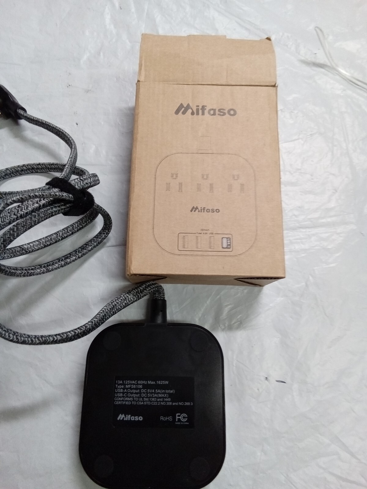 MIFASO Power Strip + iSmart USB Connector (BLACK & GRAY)