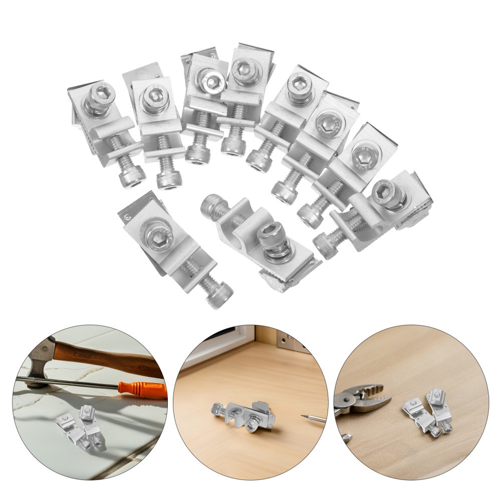 10Pcs Durable Solar Cable Clamp Aluminium Alloy Ground Lug Connector