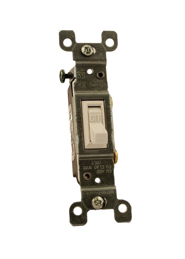 Leviton 15 Amp, 120 Volt Toggle Switch – Residential Grade, White Finish