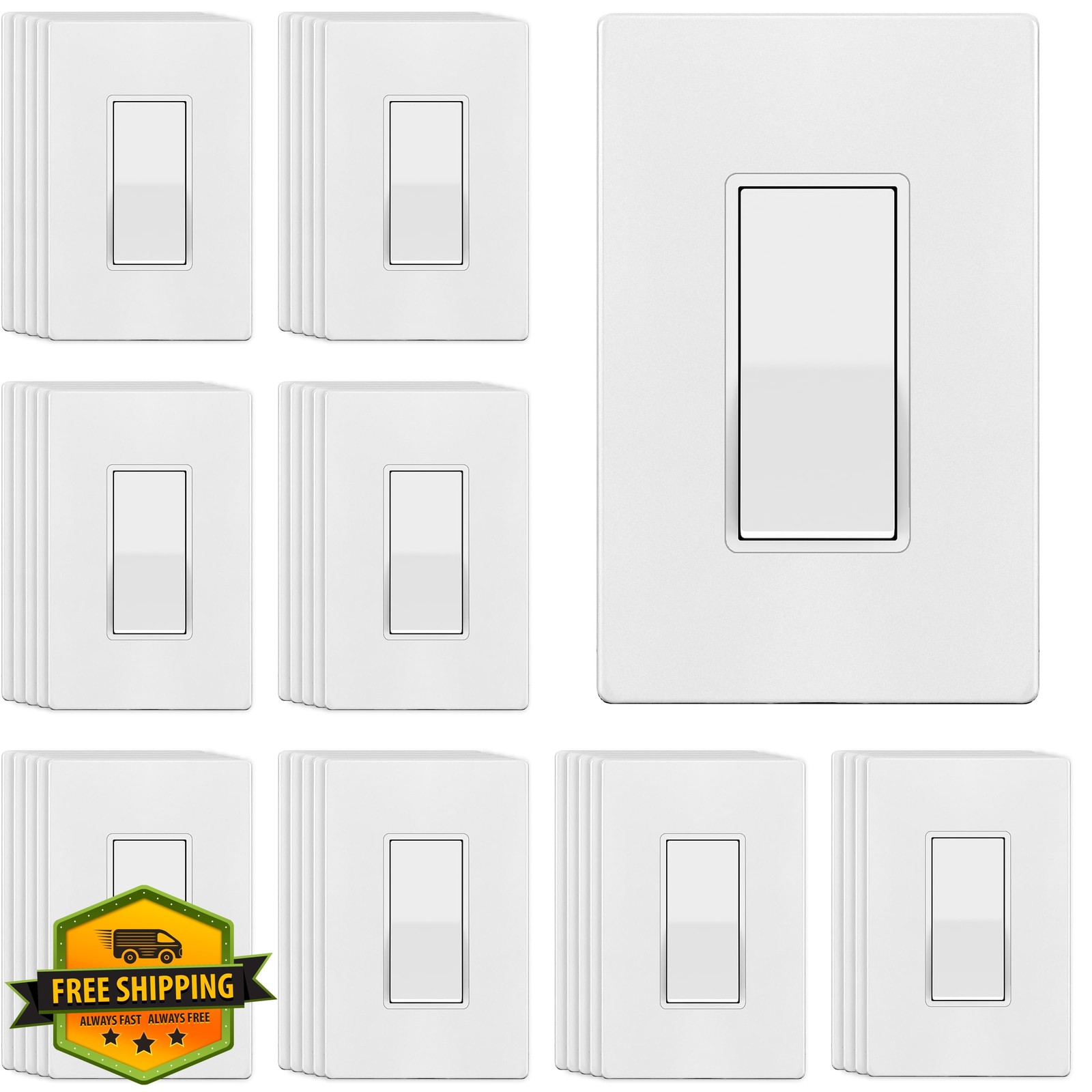 TG Matte White Single Pole Switch 40 Pack