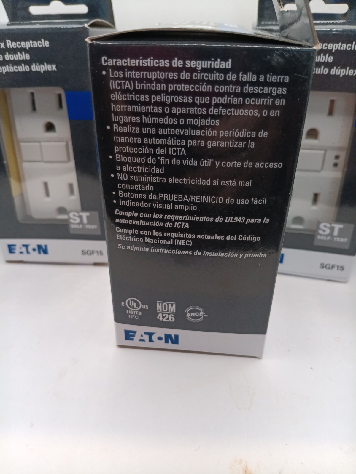 LOT OF 3 Eaton SGF15 GFCI Duplex Receptacle Outlet NEW