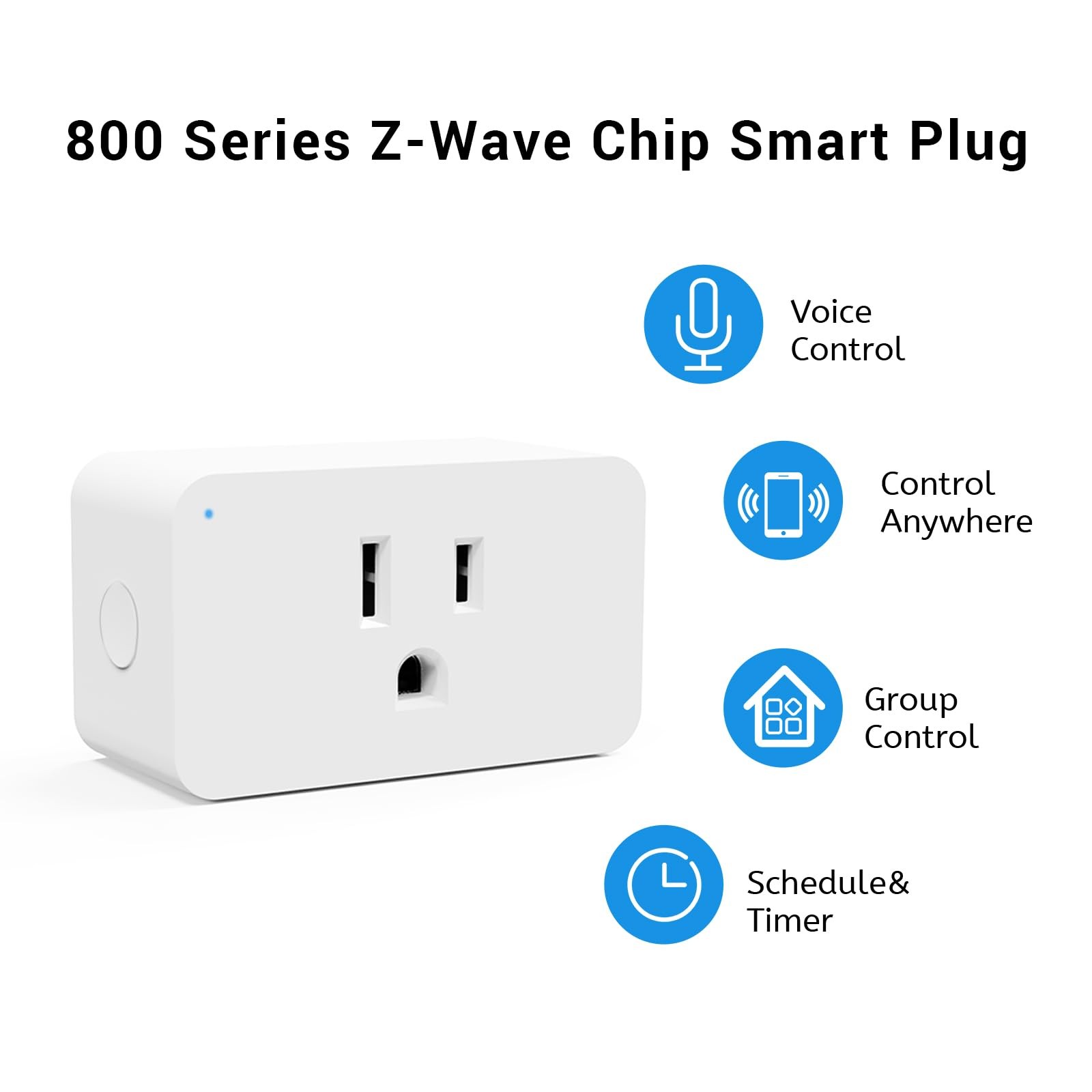Zwave Plug 800 Series Smart Outlet Repeater Compatible with Hubitat 2GIG