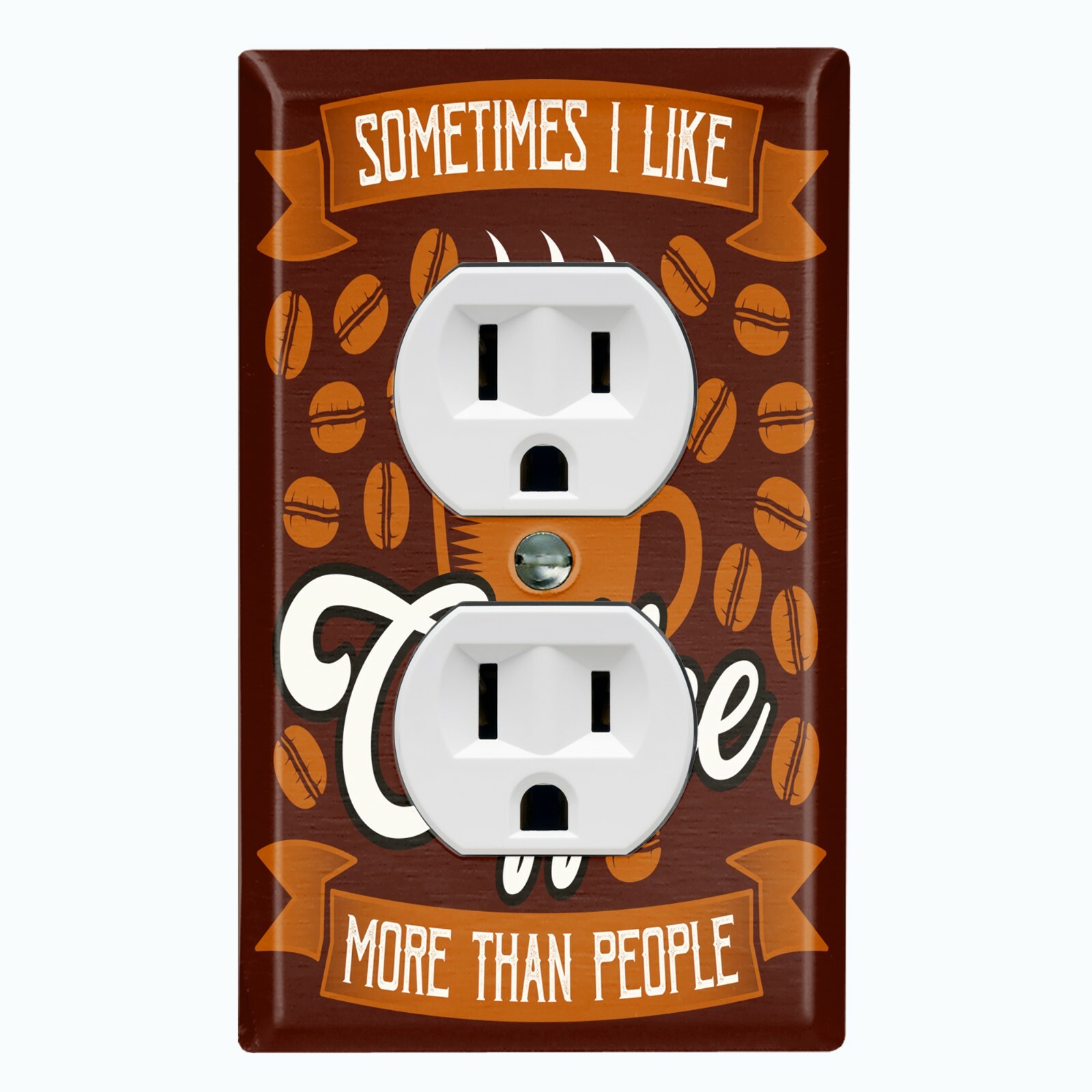 Metal Light Switch Cover Wall Plate For Kitchen Coffee Best Friend COF071