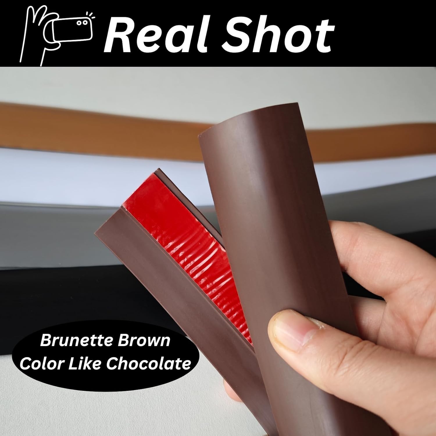Floor Transition Strip 40 Inch Brown PVC Self Adhesive for Doorway Threshold Gap