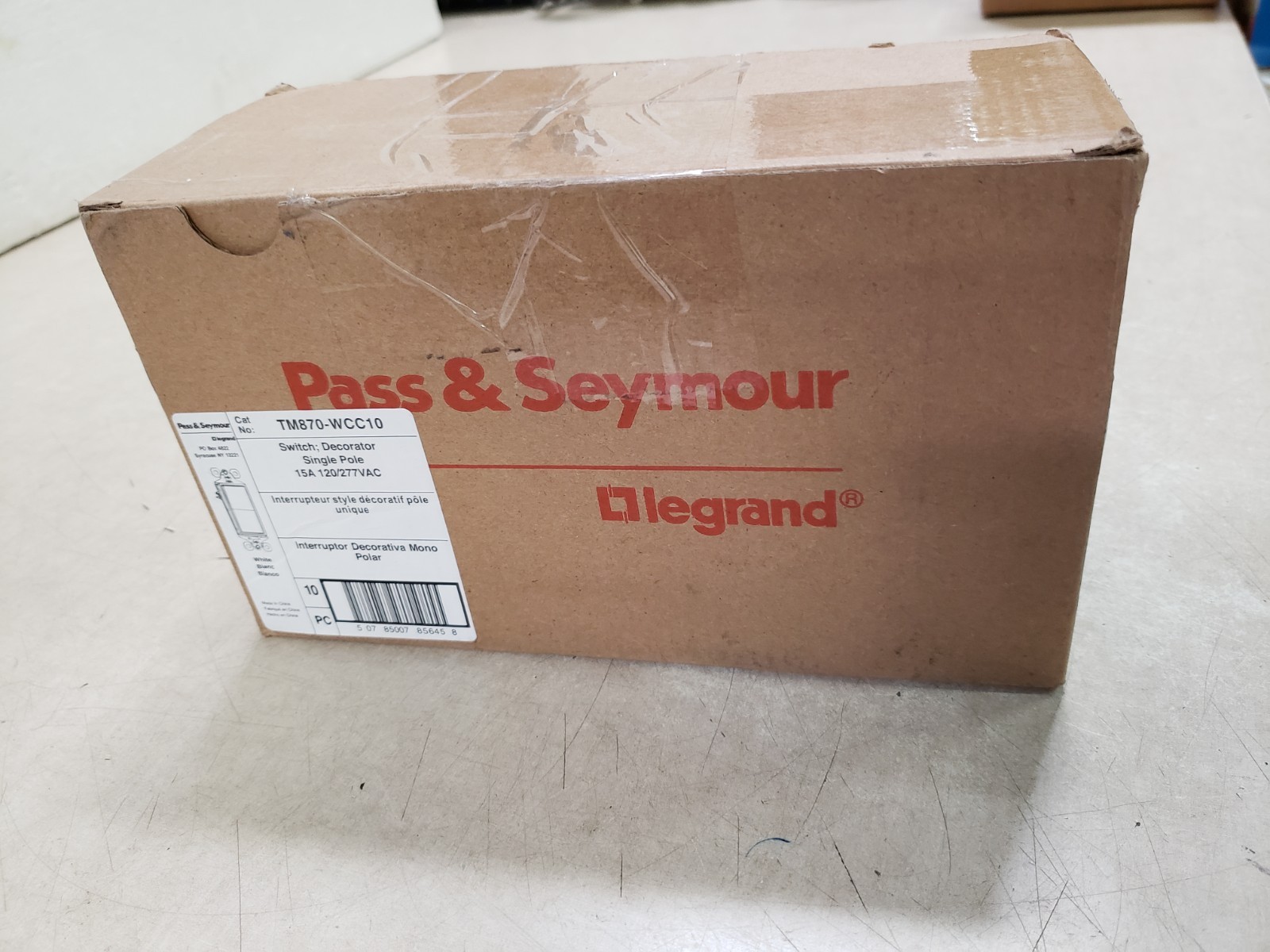 Lot of 10 – Legrand TM870-WCC10 Paddle Switch 15A 120/277V White