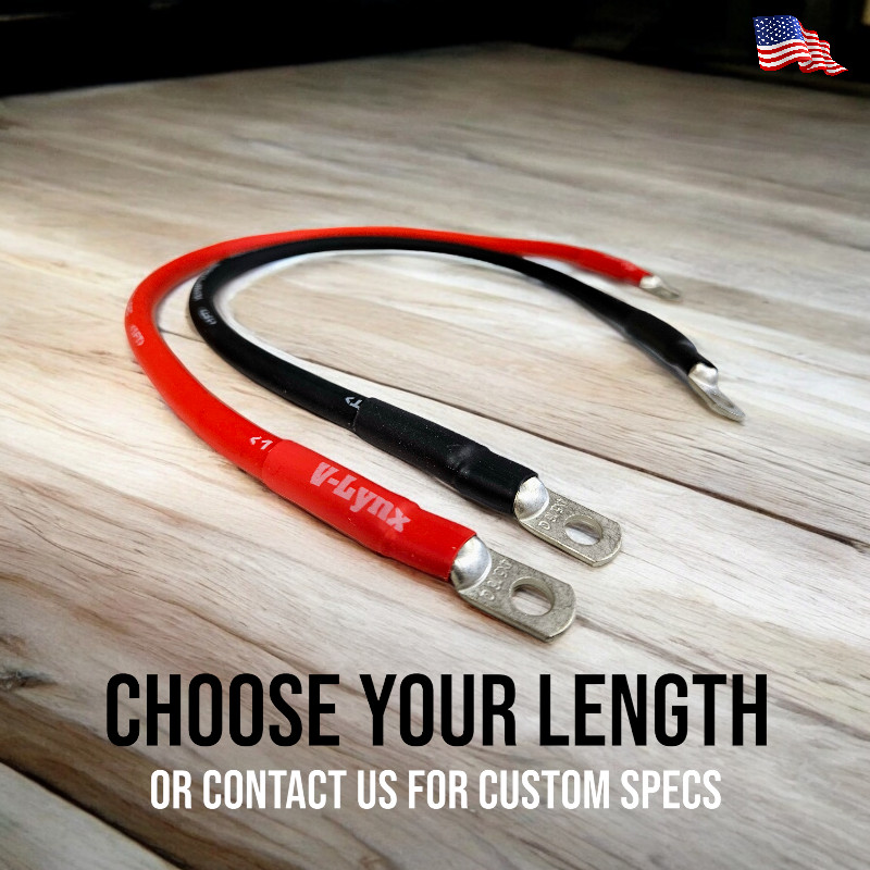 Pair of 4 AWG Gauge Red and Black 100% Copper Battery Inverter Cables Solar RV