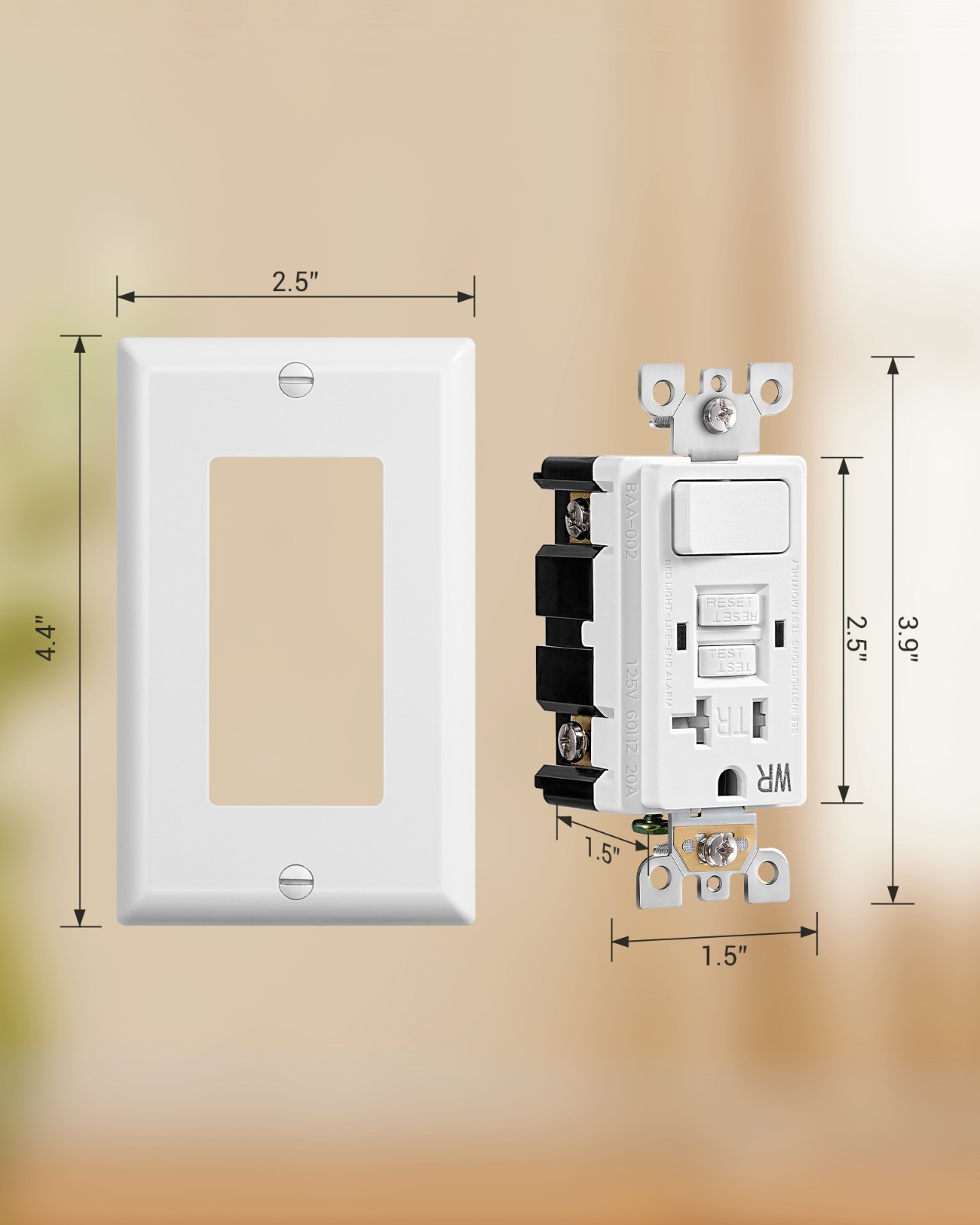 DEWENWILS 20A GFCI Switch Outlet Combo, 20 Amp GFCI Outlet, Weather Resistant