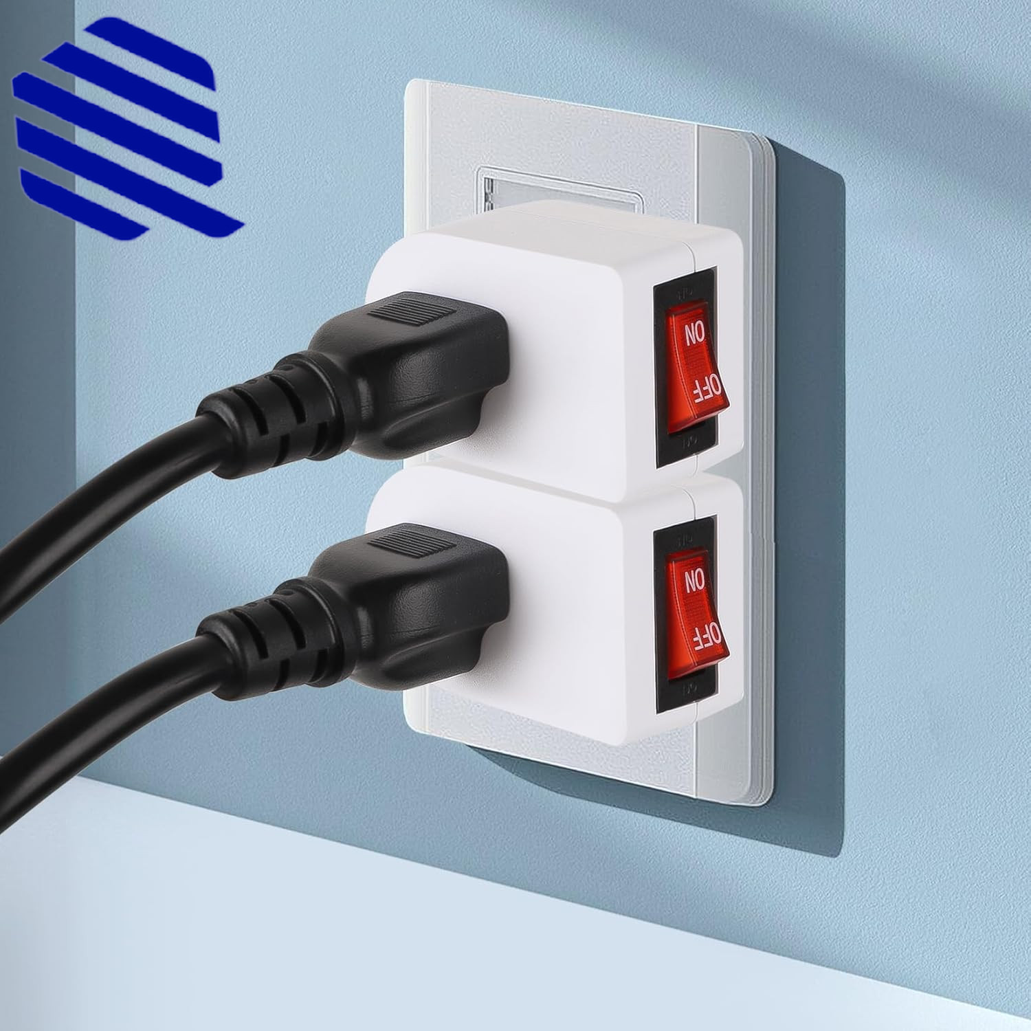 Grounded Outlet with on off Switch Single Power Adapter Outlet 15A 187.. 4 Pack