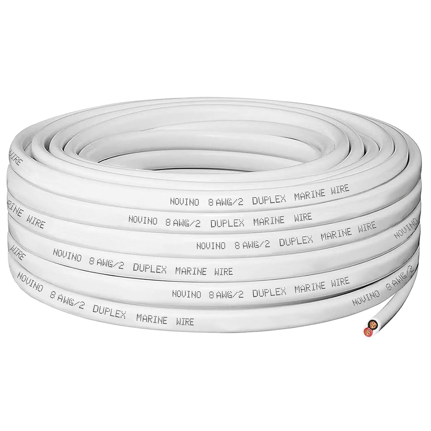 8 Gauge Marine Wire 8 AWG 20Ft Duplex Marine Grade Wire Tinned Copper Heavy Duty