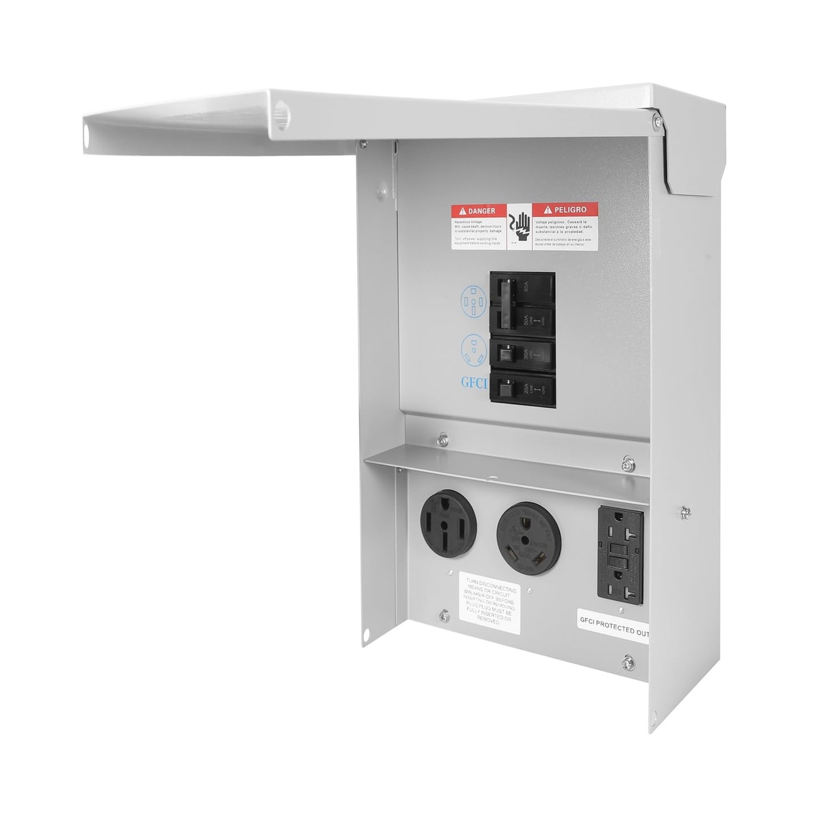 RV Electrical Outlet Panel with Breaker Temporary Power Outlet Panel RV Circu…