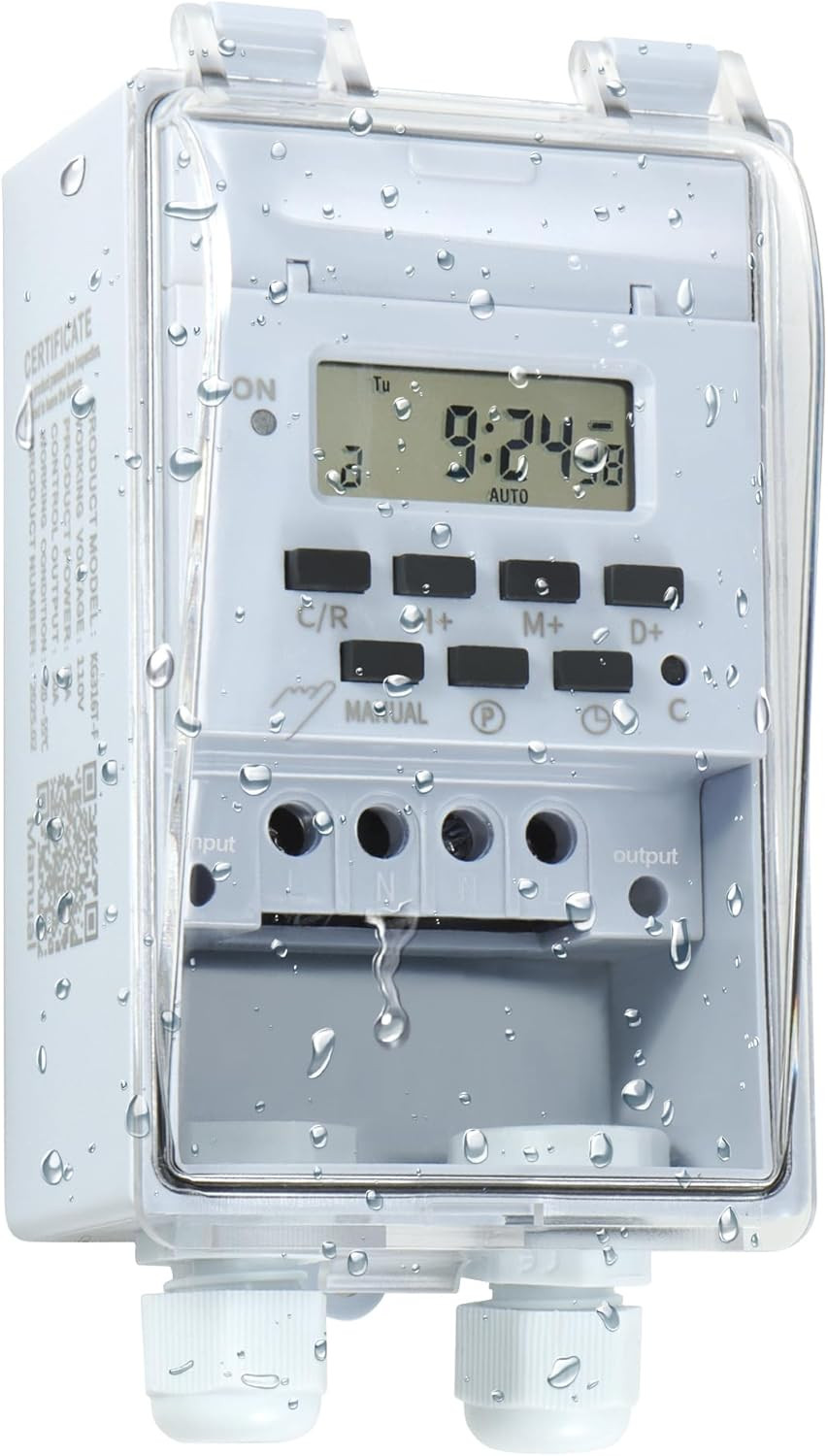 Waterproof Programmable Timer Switch for Outdoor Indoor, Heavy Duty KG316T-F Dig