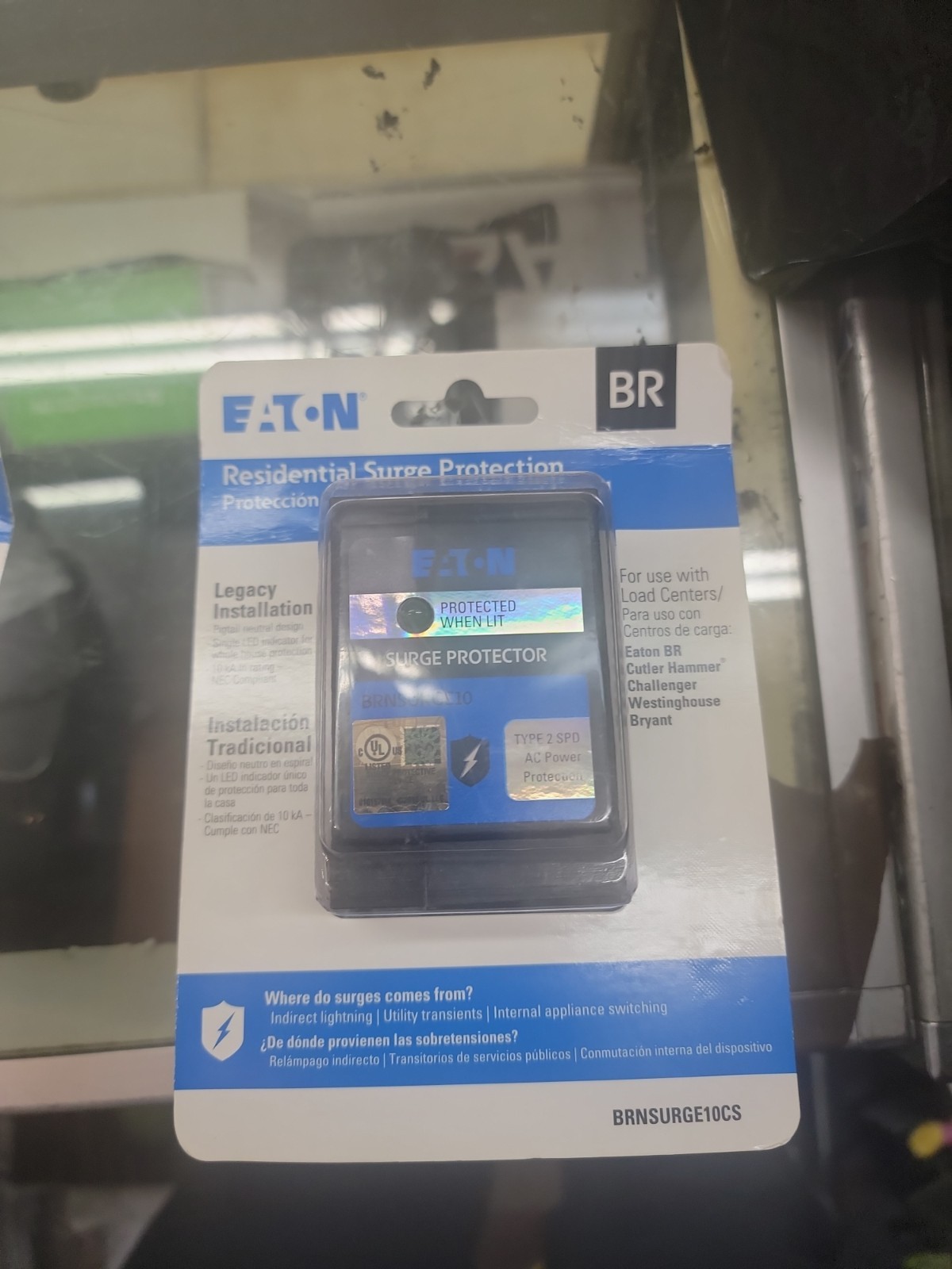 Eaton BRNSURGE10 2P 120/240V Surge Protective Device Pigtail Type B, SEALED