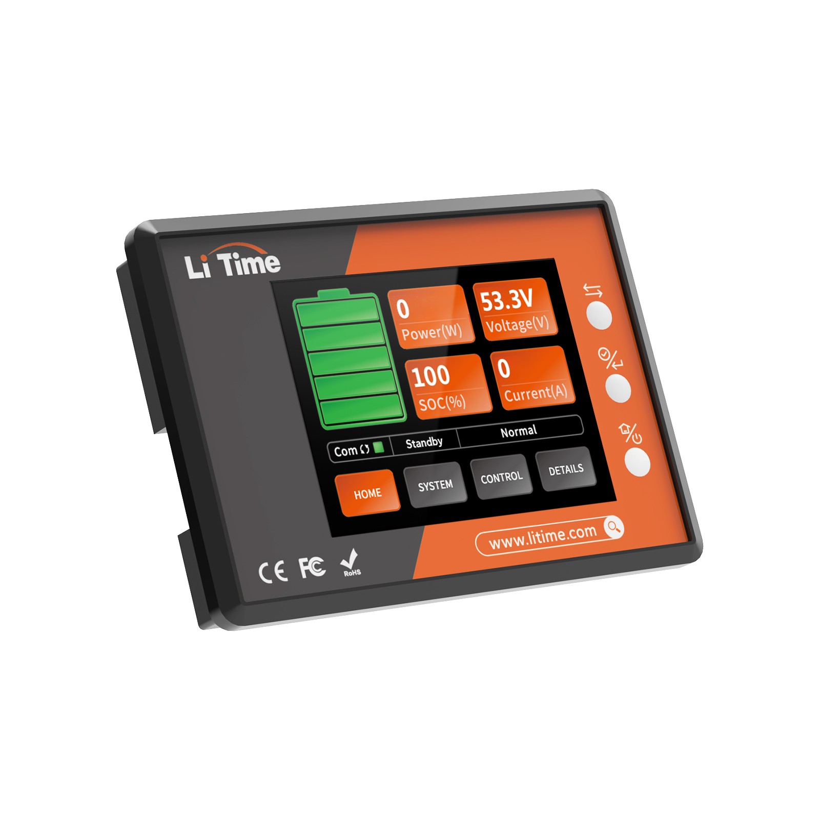 LiTime 36V 100Ah Bluetooth Golf Cart LiFePO4 Lithium Battery Charger Monitor Set