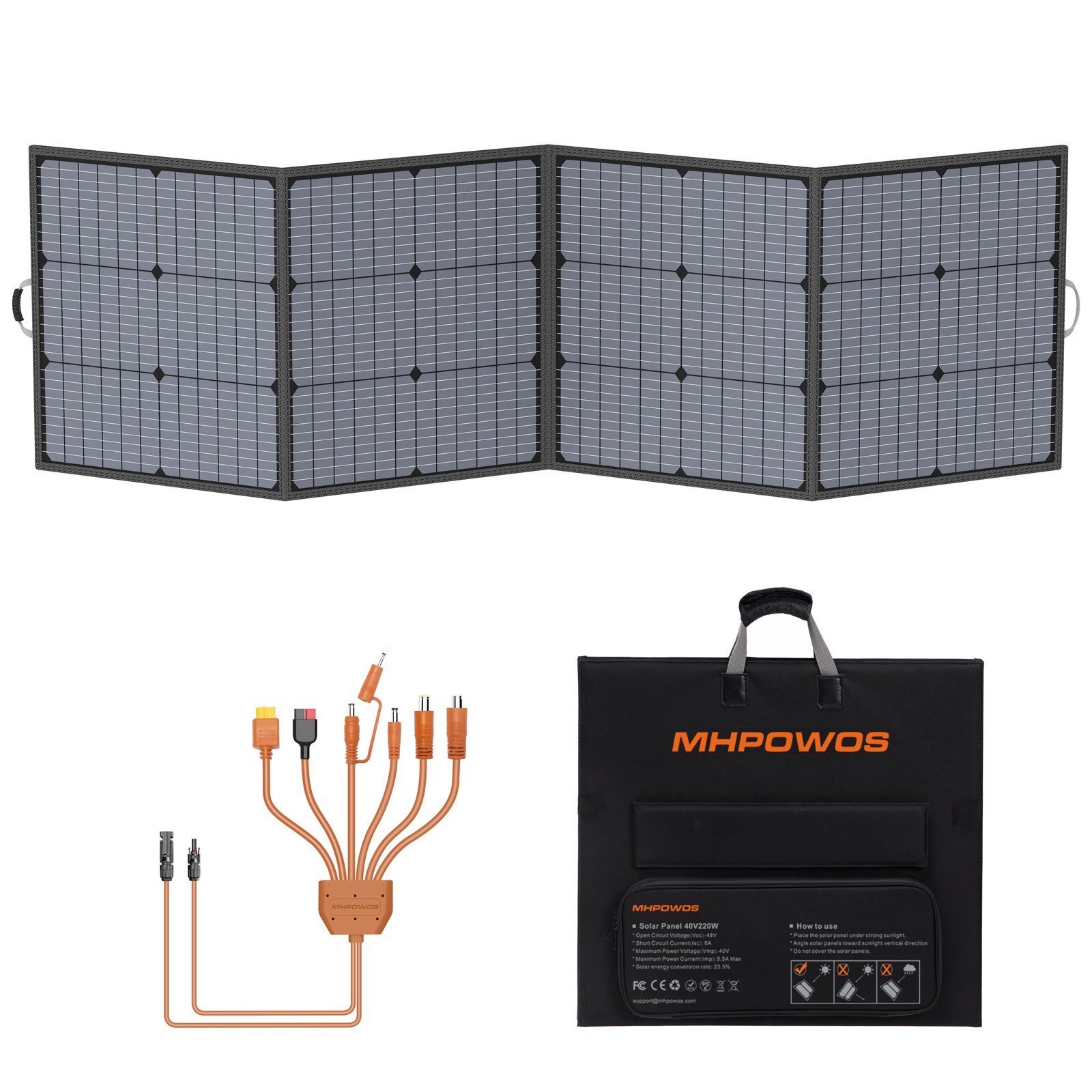 220W Solar Panel Portable 40V for Anker SOLIX C1000 C2000 Gen 2 Power station