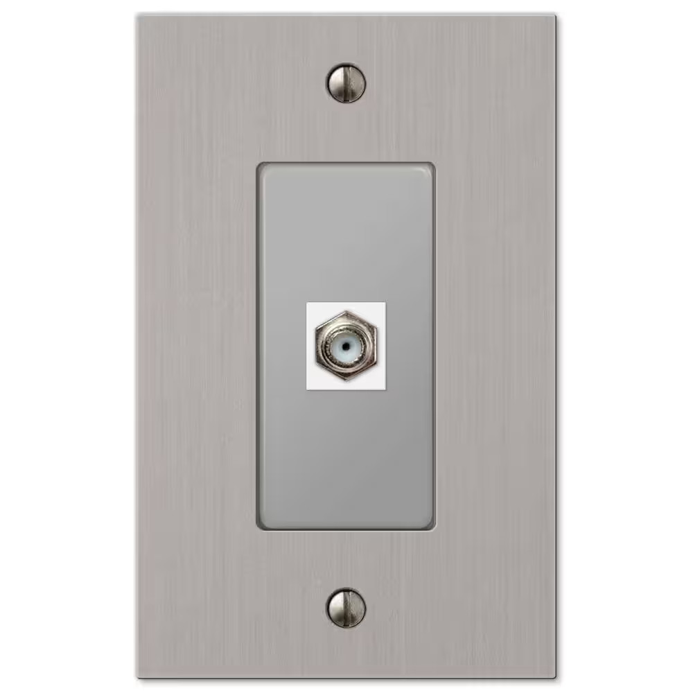 Barnard 1 Gang Coax Metal Wall Plate – Brushed Nickel